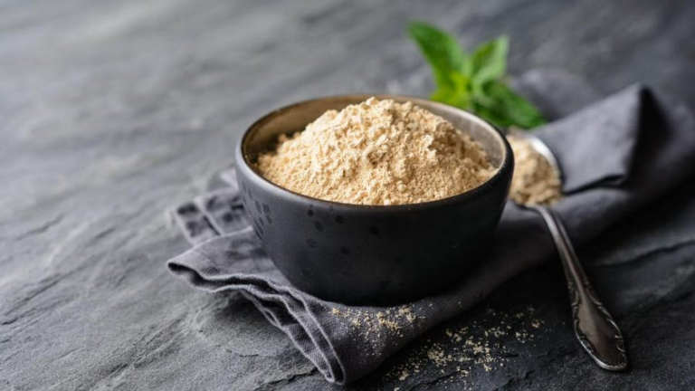 maca root poweder in a bowl